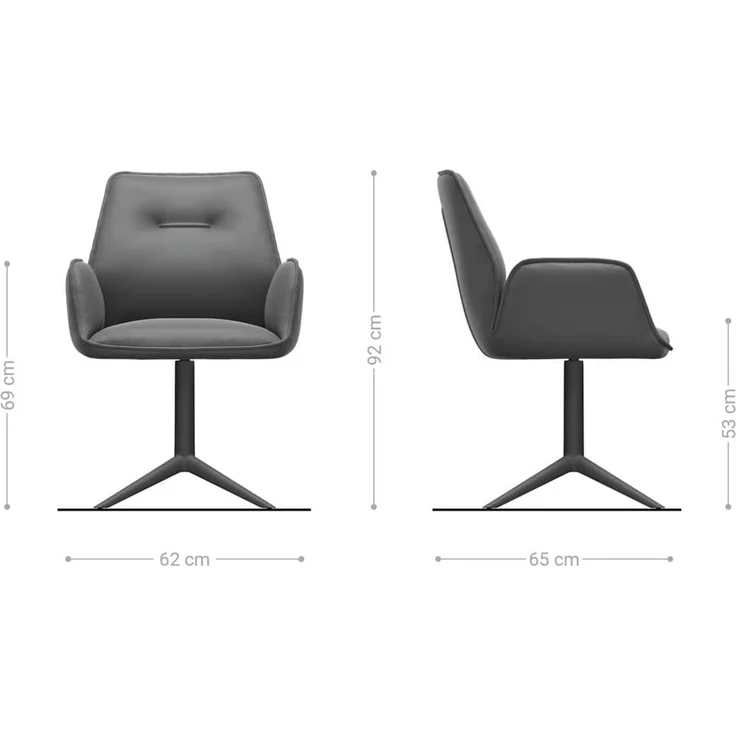 Drehstuhl Zoa-Flex Materialmix Schwarz Fußkreuz Schwarz 360° drehbar Wippfunktion Taschenfederkern – Bild 2