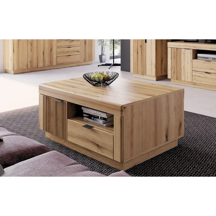 Couchtisch >DELAMAR< in Coast Evoke Eiche Dekor - 109,5x47,4x68 (BxHxT)