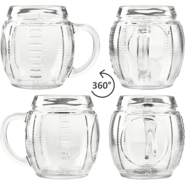 MamboCat Bierglas 12x Football Biergläser 0,5L geeicht Pille-Relief 12 Pers. Bierkrüge, Glas – Bild 4