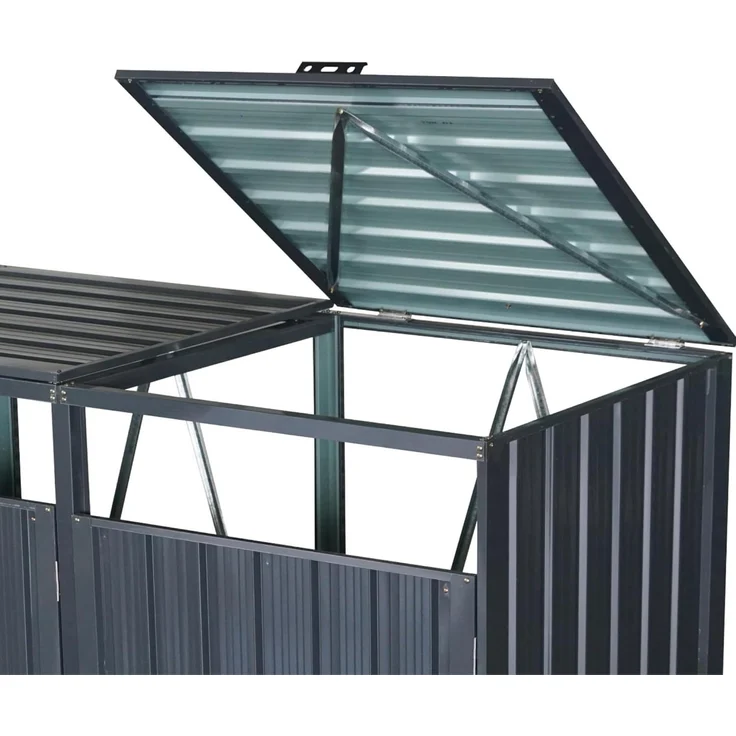 Mülltonnenbox Eco Duo 2 Mülltonnen 240 Liter 160 cm Stahl Anthrazit – Bild 6