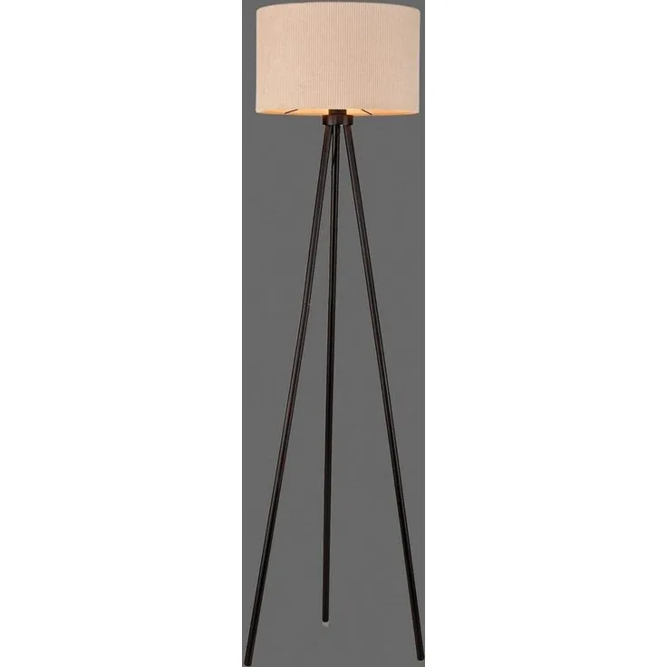 JUST LIGHT Stehlampe DURO, H 160 cm, Beige, Schwarz, Kunststoff, ohne Leuchtmittel, Lampenschirm aus Cord