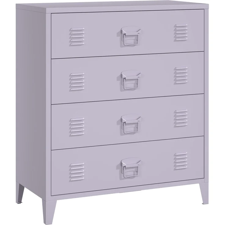 Metallkommode mit 4 Schubladen Hämeenlinna 80x40x92 cm Lila [en. casa] – Bild 5