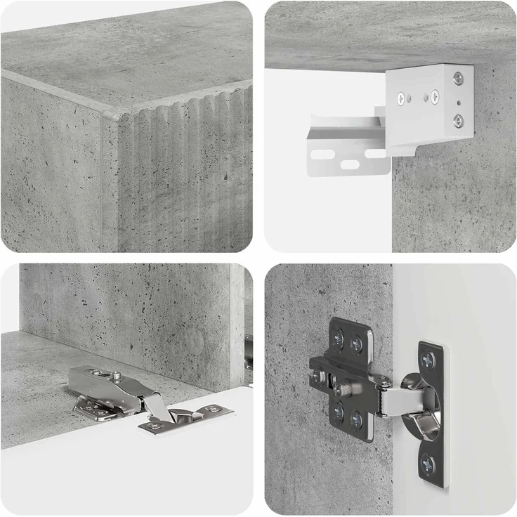 vidaXL TV-Schrankset Wandmontiert 4 pcs Beton Grau Holzwerkstoff 3409036 – Bild 11