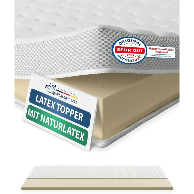 AM Qualitätsmatratzen | Premium Latex-Topper 100x200 cm