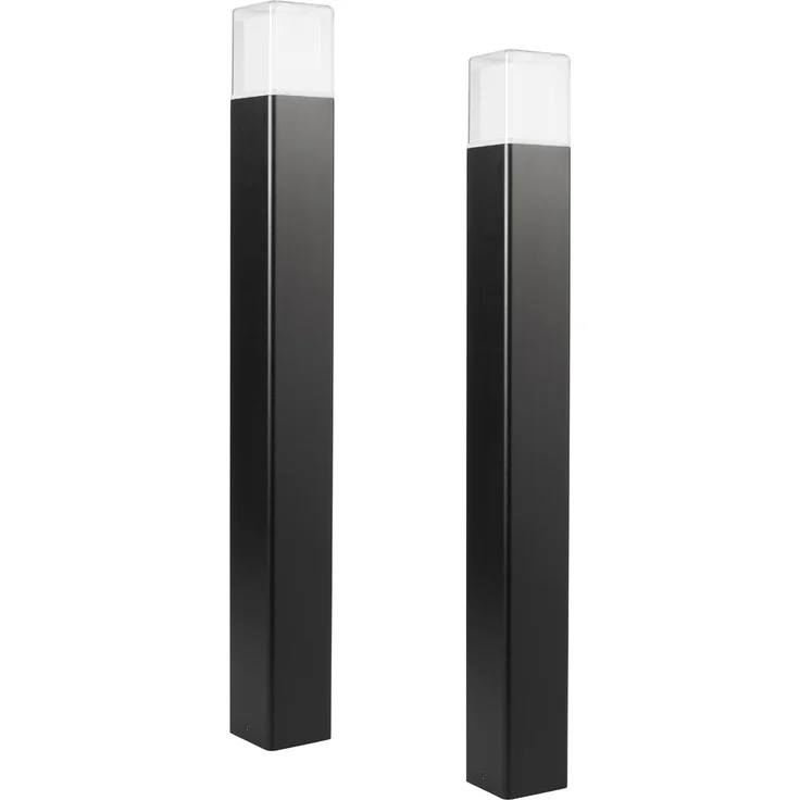 LED Pollerleuchten 2er SET ALU Schwarz Wegeleuchten IP44 Höhe 80cm – Bild 2