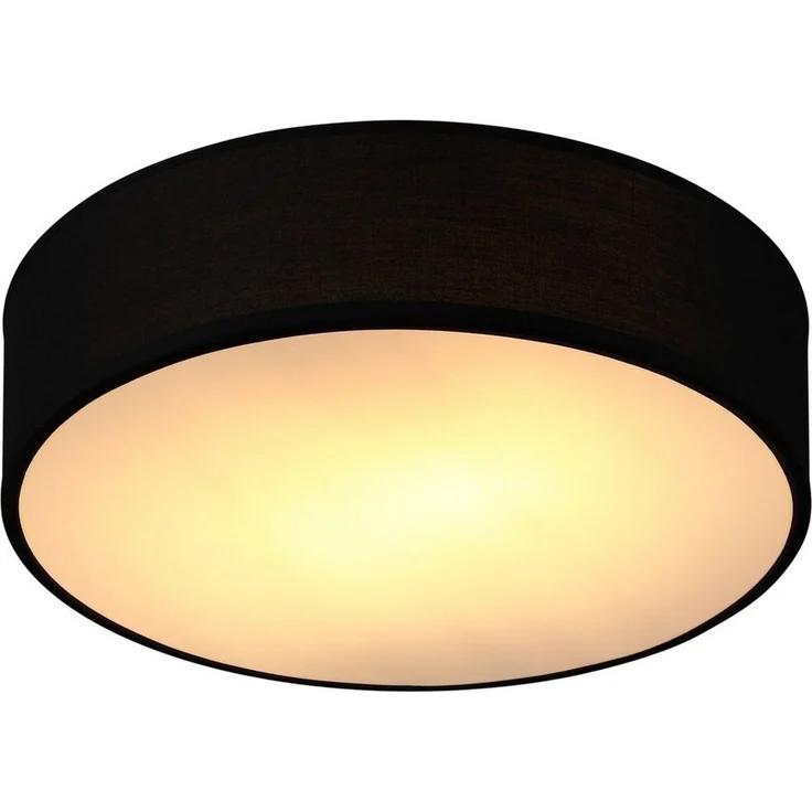 monzana Deckenleuchte Deckenleuchte, Innenbeleuchtung, Deckenlampe Stoff Schwarz 38 cm Modern E27 Rund 2 Flammig – Bild 1