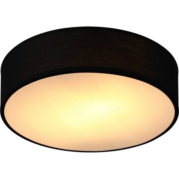 monzana Deckenleuchte Deckenleuchte, Innenbeleuchtung, Deckenlampe Stoff Schwarz 38 cm Modern E27 Rund 2 Flammig
