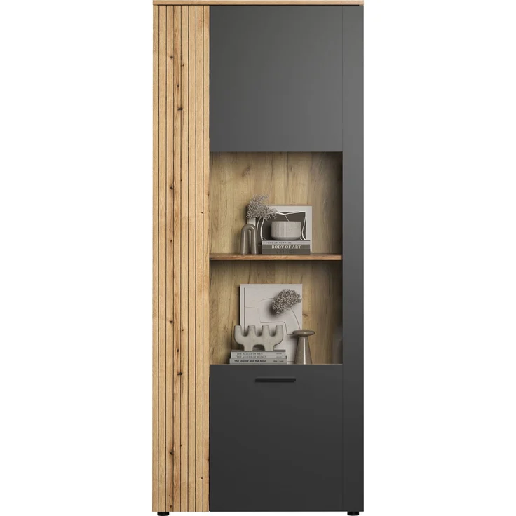 Vitrine Avila in grau und Eiche Evoke 80 x 195 cm – Bild 4