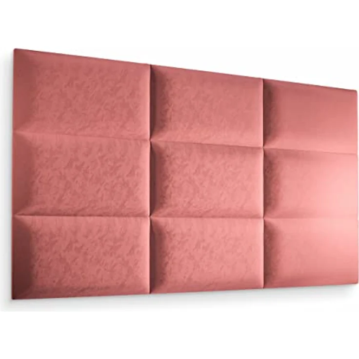 Muralo Samt Wandkissen Stoff Polsterpaneel Schlafzimmer Wohnzimmer Bett Wandpolster Bettkopfteil Lendekissen Modern Luxus Gepolstert Polster Paneel (Altrosa, 50x40 cm) – Bild 7