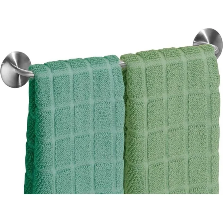 mDesign Handtuchhalter Handtuchstange selbstklebend 2er Set Edelstahl Mattsilber – Bild 6