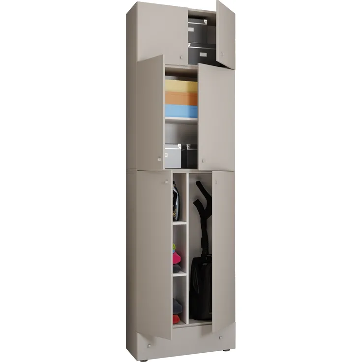 VCM Mehrzweckschränke Lona 917823 Grau H. 240 x B. 70 x T. 39 cm