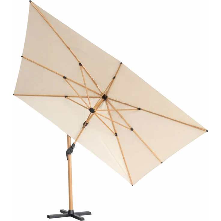 osoltus KOS Ampelschirm Alu Wood beige 400x300cm axial schwenkbar – Bild 1