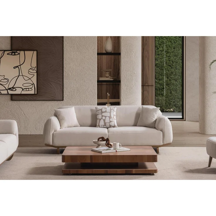 Sitzgruppe/Sofa Set - Wohnzimmergarnitur "Vegas" 3+3+1-Hellgrau – Bild 5