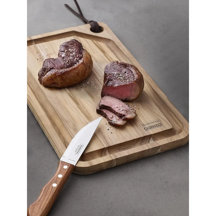 Tramontina Dynamic Steakmesser Jumbo, 4-teiliges Set, rostfreier Edelstahl, Holzgriff, 4 Steakmesser – Bild 3