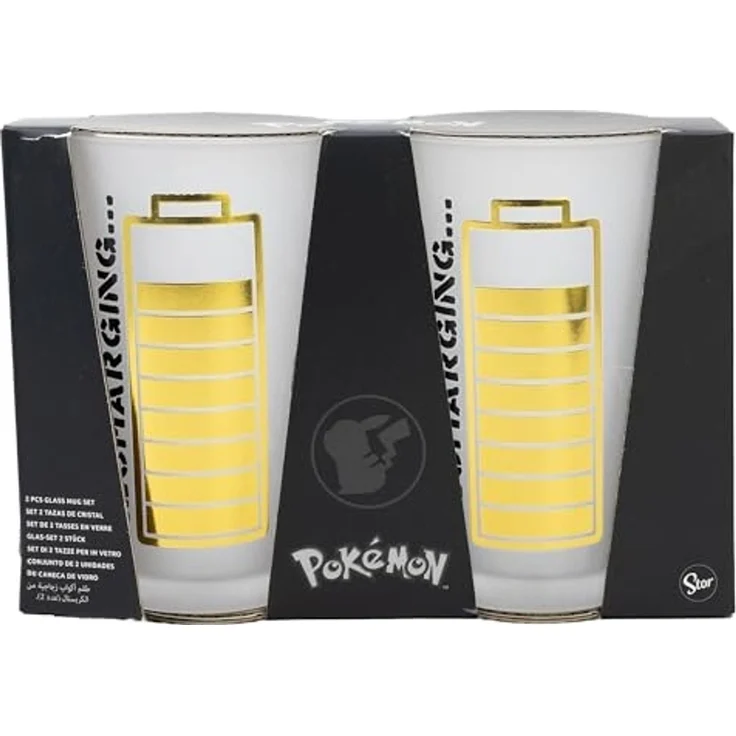 Trinkgläser 2er-Set im Geschenkkarton 480 ml Gläser verschiedene Motive Pokemon – Bild 1