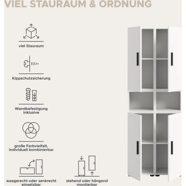 The One Wohnkombination in weiß Nachbildung – Bild 9