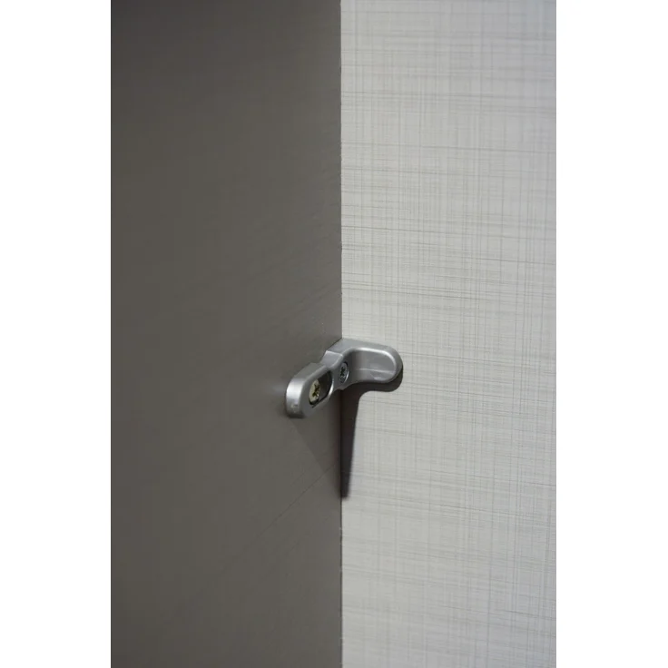 Schwebetürenschrank >Minden< in WEISS + RAW STEEL - 270x208x65cm (BxHxT) – Bild 4