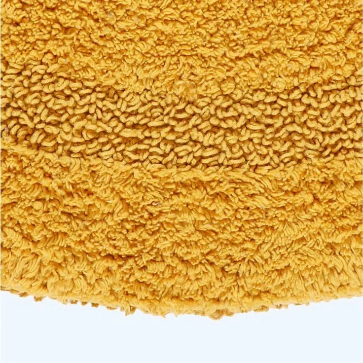 Homescapes Runde Badematte senfgelb, Premium Badvorleger 80 cm, Badteppich Baumwolle mit Wende-Design – Bild 2