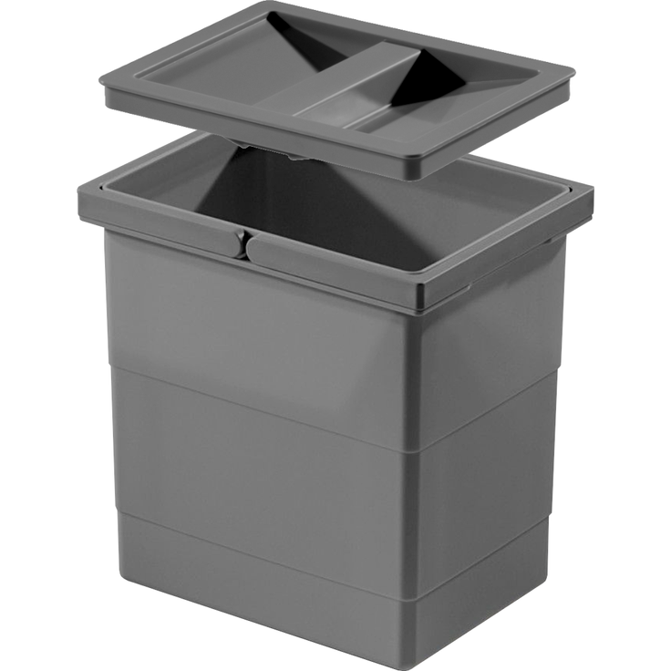 Hailo Inneneimer 1138979 mit Deckel dunkelgrau 6,5 Liter 226 x 174 x 220 mm 2 Henkel