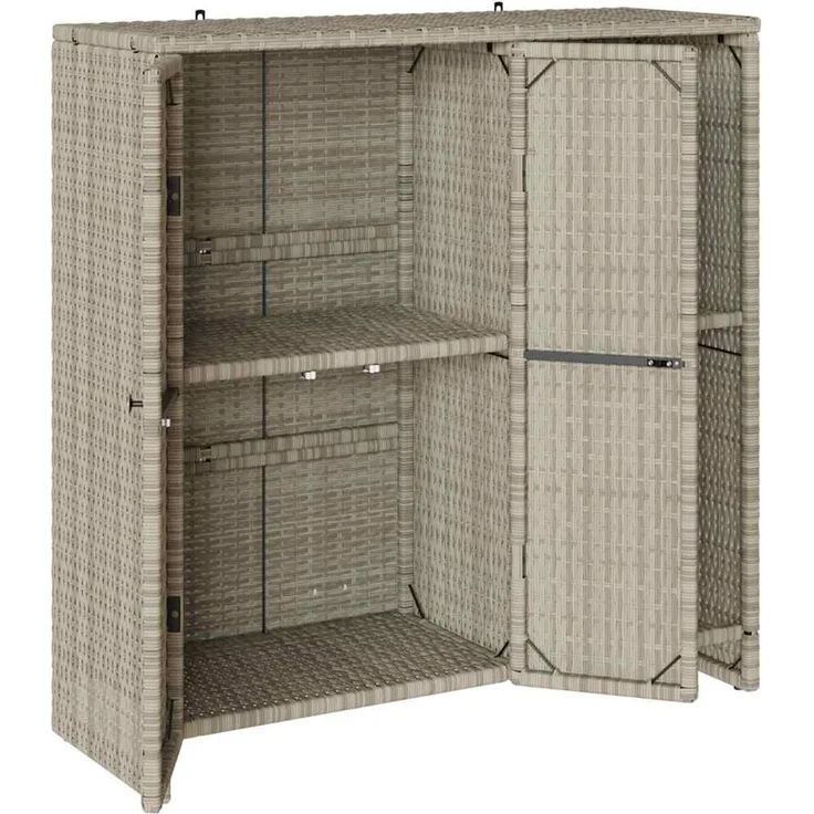 vidaXL Aufbewahrungsschrank mit Tür Hellgrau 100 x 36 x 102 cm Rattan 4103825 – Bild 3