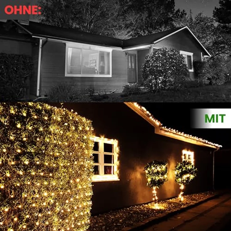 Gartenpirat Lichternetz mit warmweißen LEDs und Timer Batteriebetrieben – Bild 5