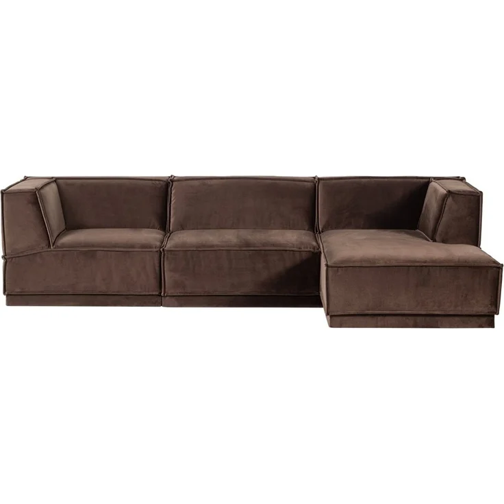 Ecksofa Chaiselongue Manu - Samt Braun, Rechts – Bild 3