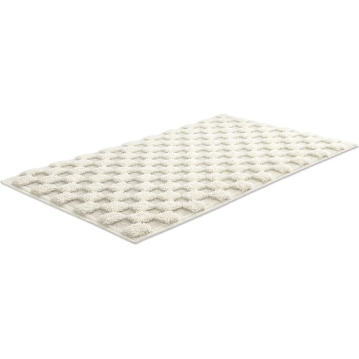 OTTO home Badematte Naala, Badvorleger, Badezimmer Teppich, sehr weich, Höhe 20 mm, rutschhemmend beschichtet, fußbodenheizungsgeeignet, schnell trocknend, Polyester, rechteckig, Karo-Muster, auch als 2-teiliges Set erhältlich, Made in Europe – Bild 3