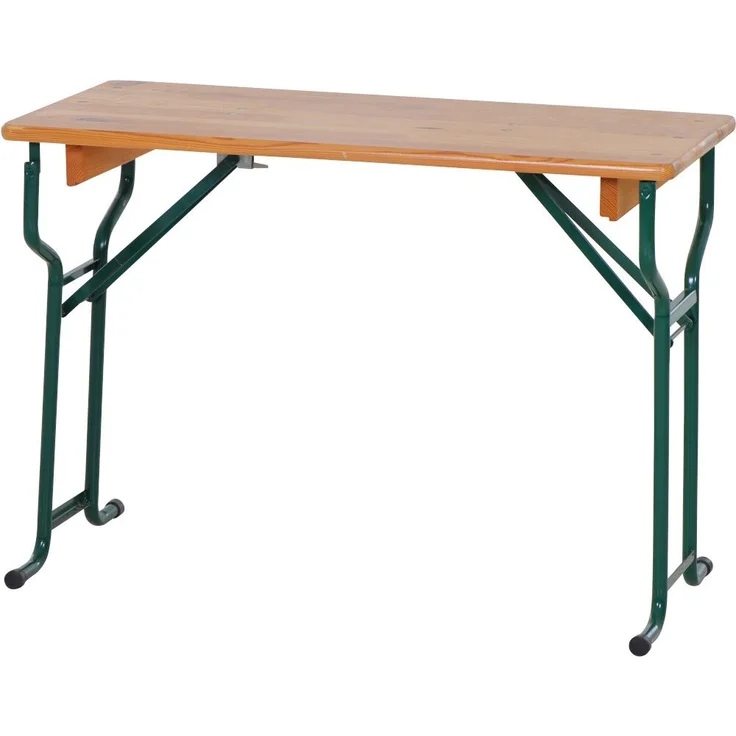 Fun Star Festzeltgarnitur mit Rückenlehne, 3-teilig, Holz natur / Stahl grün, 79 x 50 x 110 cm – Bild 2