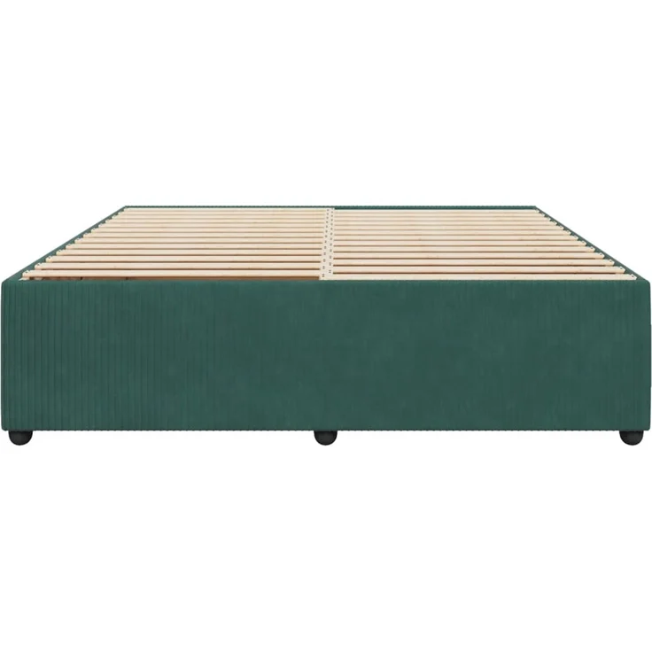 vidaXL Bettgestell ohne Matratze Dunkelgrün 200x200 cm Samt 3285033 – Bild 4