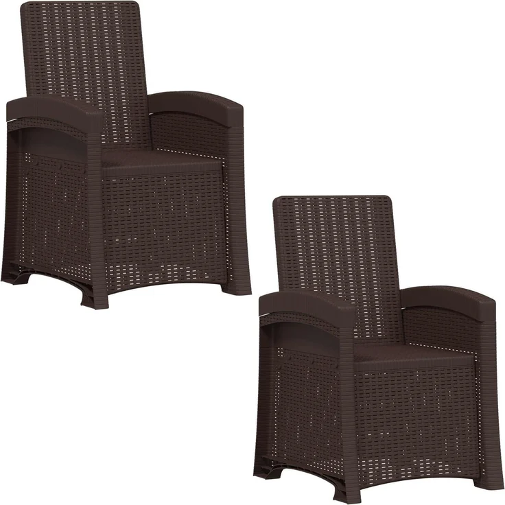 vidaXL Liegesessel Garten Rattan-Optik 2 Stk. Braun PP 8011997 – Bild 2