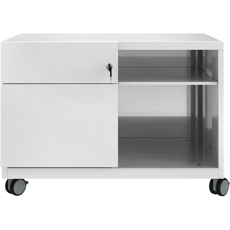 Bisley Note Caddy, Schubladen links, B 800 mm, Farbe: lichtgrau