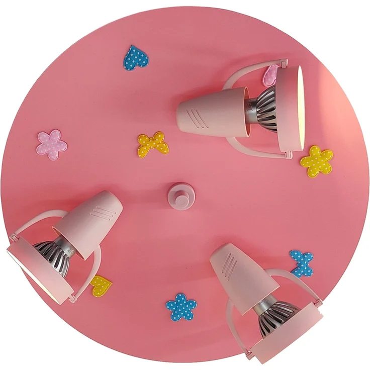 Coole Deckenlampe Natur Motive für Kinderzimmer 3 flammig schwenkbar Rosa Ø 35cm – Bild 4