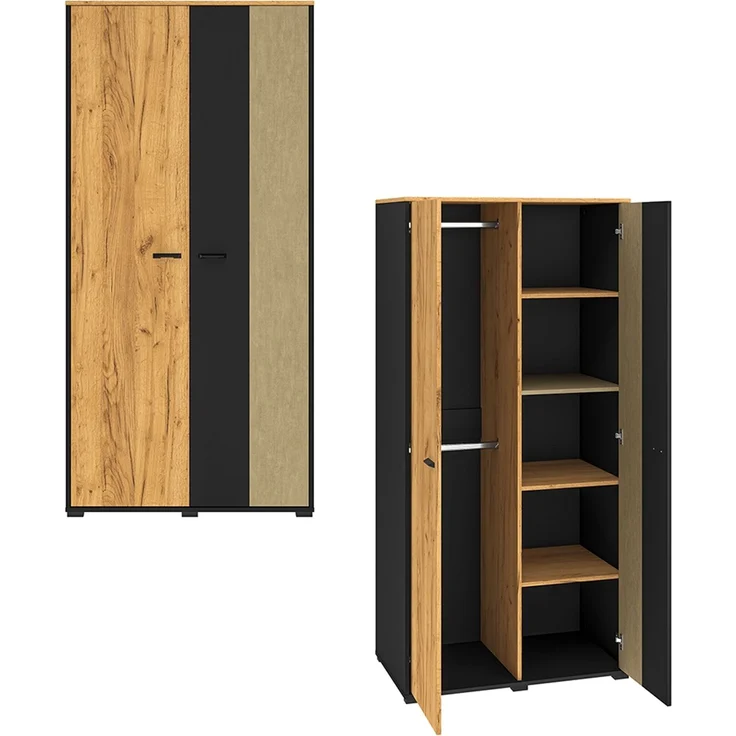 Jugendzimmer Set 5-teilig CASPER-131 mit Schreibtisch in schwarz, braun – Bild 8