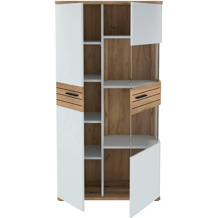set one by Musterring Vitrine Quincy (1-St) Mit Glas und LED, in Anthrazit/Lichtgrau erhältlich, 80 cm breit – Bild 3