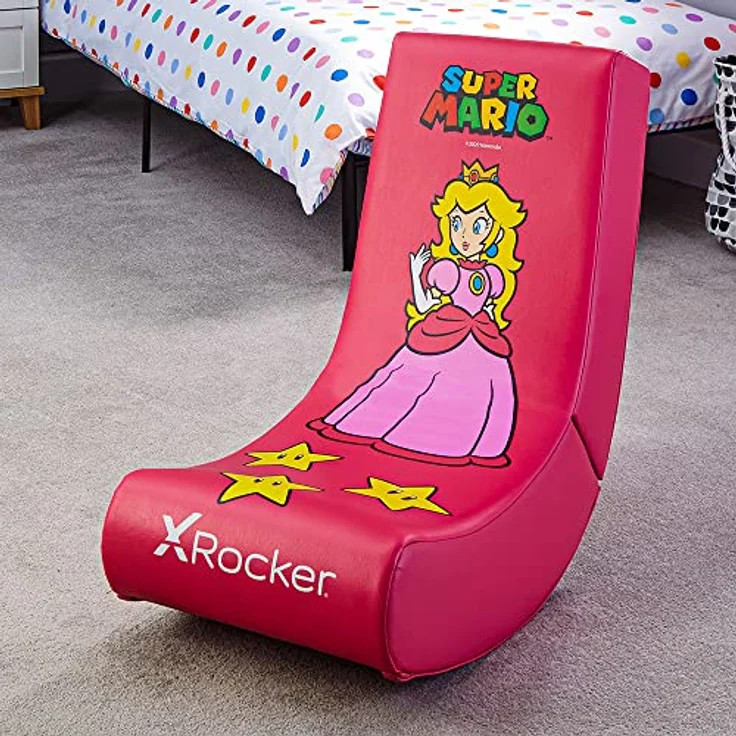 X Rocker Super Mario All-Star - Peach, Gaming Stuhl, Rosa, Faltbares Design, Komfortable Polsterung für langes Sitzen – Bild 9