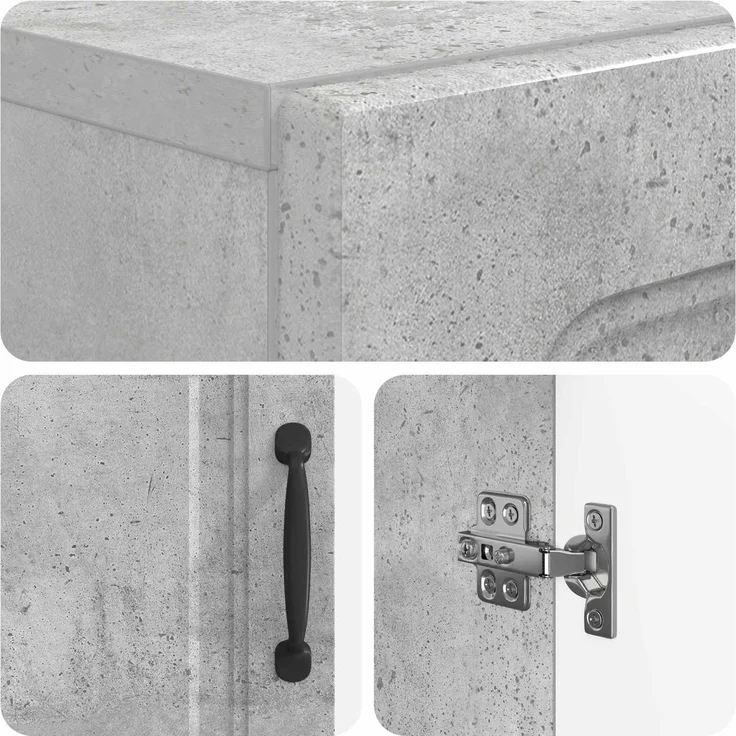 vidaXL Badezimmerschrank mit offenem Regal UTRECHT Betongrau 897698 – Bild 6
