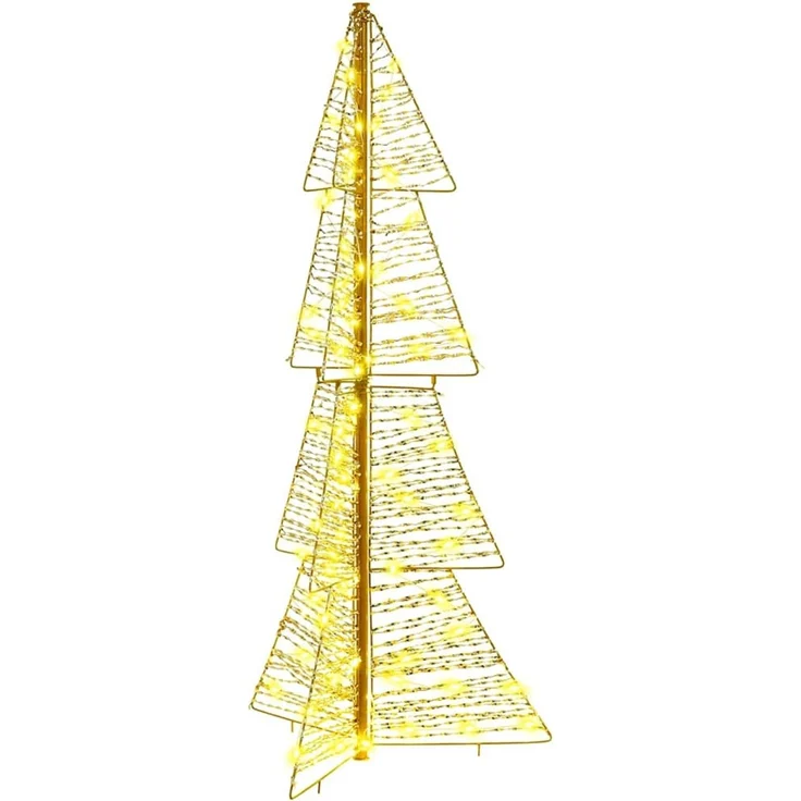 vidaXL Weihnachtsbaum Warmes Weiß 120 cm PET 100 LEDs 42019217 – Bild 2