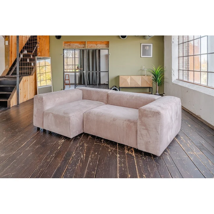 KAWOLA Sofa MIA Modulares Sofa 6-tlg. Cord taupe 72 x 120 x 306 cm – Bild 4