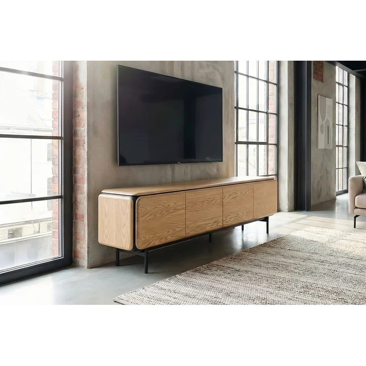 KAWOLA Lowboard AVRIL TV-Board 4 Türen Eiche braun 56 x 40 x 200 cm – Bild 1