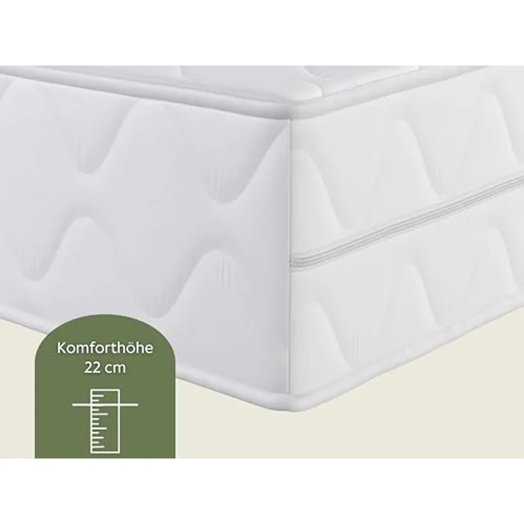 Badenia Trendline BT100 2-in-1 Duo XXL orthopädische 7-Zonen Komfortmatratze, 22 cm hoch, Härtegrad 2 und 3, 90x190, Öko-Tex zertifiziert, produziert nach deutschem Qualitätsstandard – Bild 4