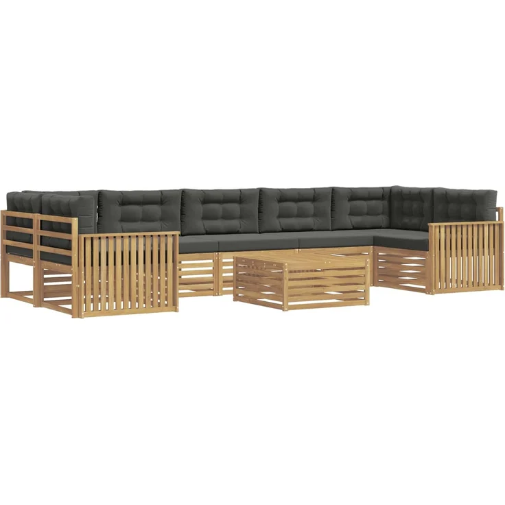 vidaXL Outdoor-Sofagarnitur 8 stk. 7-Sitzer Weiß und Anthrazit 3390202 – Bild 2