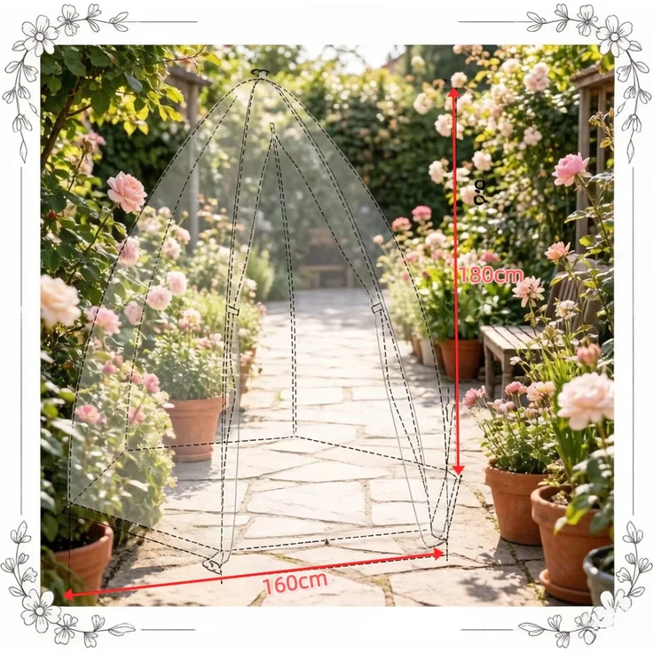 Wohnora-Gartenpflanzen Zelt,Kleines Gewächshaus,Tomaten Gewächshaus,Gewächshaus(nur mit Gewächshaus),H 180cm x T 160cm x B 160cm,Weiß