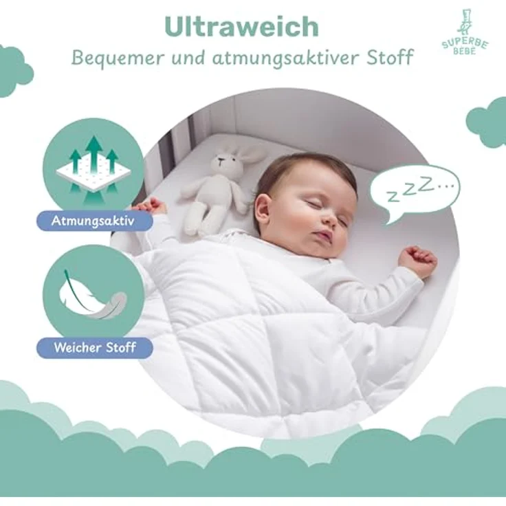 Babydecke 100x135 - Kinderbettdecke - Baby Bettdecke Aus Weicher Oeko-tex Für Baby & Kinderbett - Warme Dicke Decke 300gsm - Kuscheldecke Kinder - Geburtsgeschenk Junge Mädchen Kleinkind Bettwäsche – Bild 6