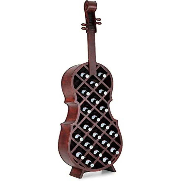 Stagecaptain Weinregal WR-21 Stradivino Wein- & Flaschenregal für 21 Flaschen, Weinständer Holz stehend in Vintage-Optik "Cello" Design – Bild 6