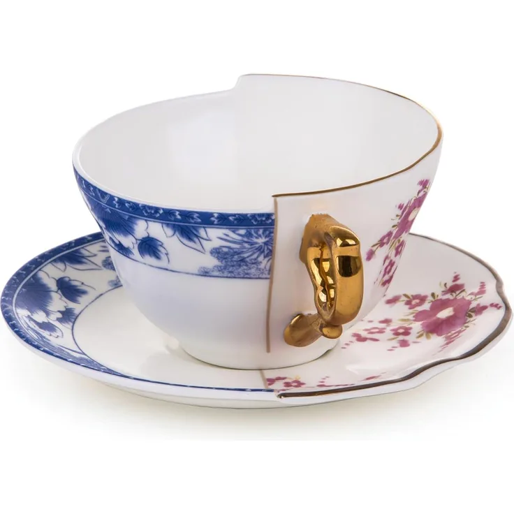 Seletti 'Teetasse mit Untertassenn aus Porzellan hybrid Zenobia