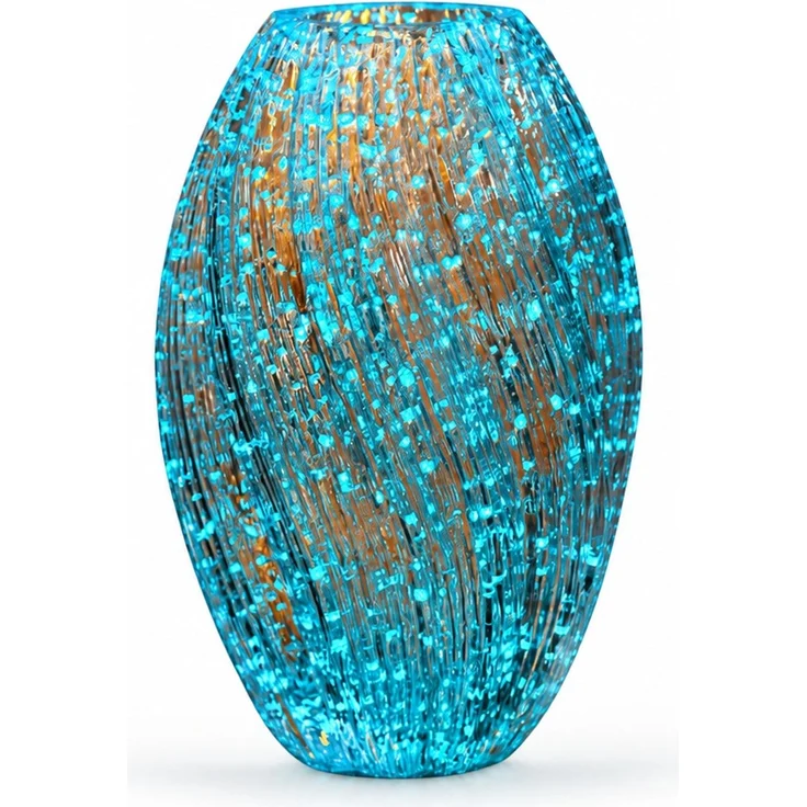 Glasvase für Hydrokultur und Blumenarrangements, Blau, groß, 1 x 12 cm – Bild 1