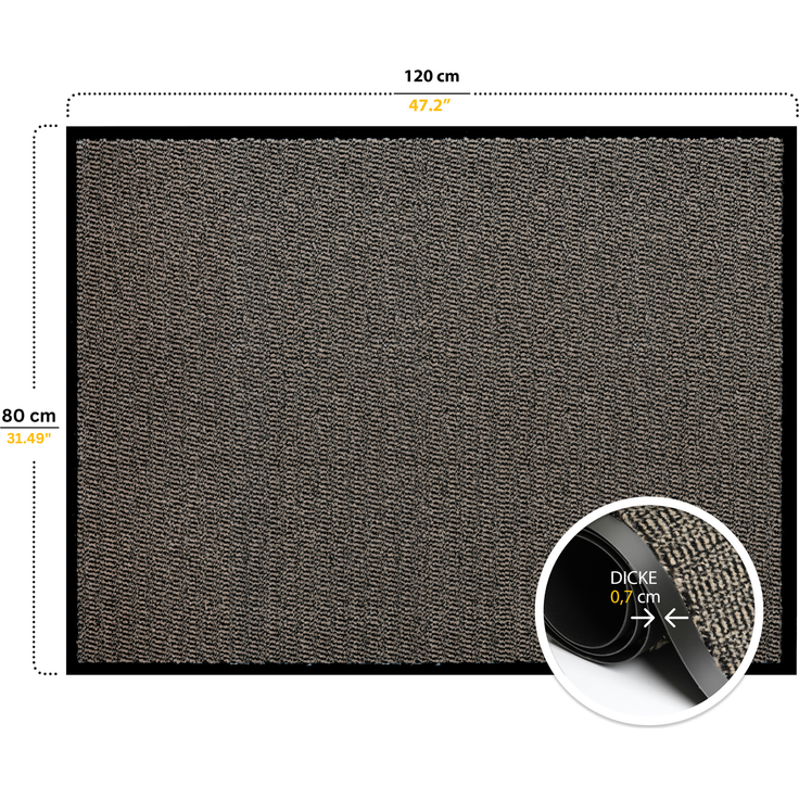 Furni24 Fußmatte - Beige-Schwarz, 80 x 120 cm – Bild 2