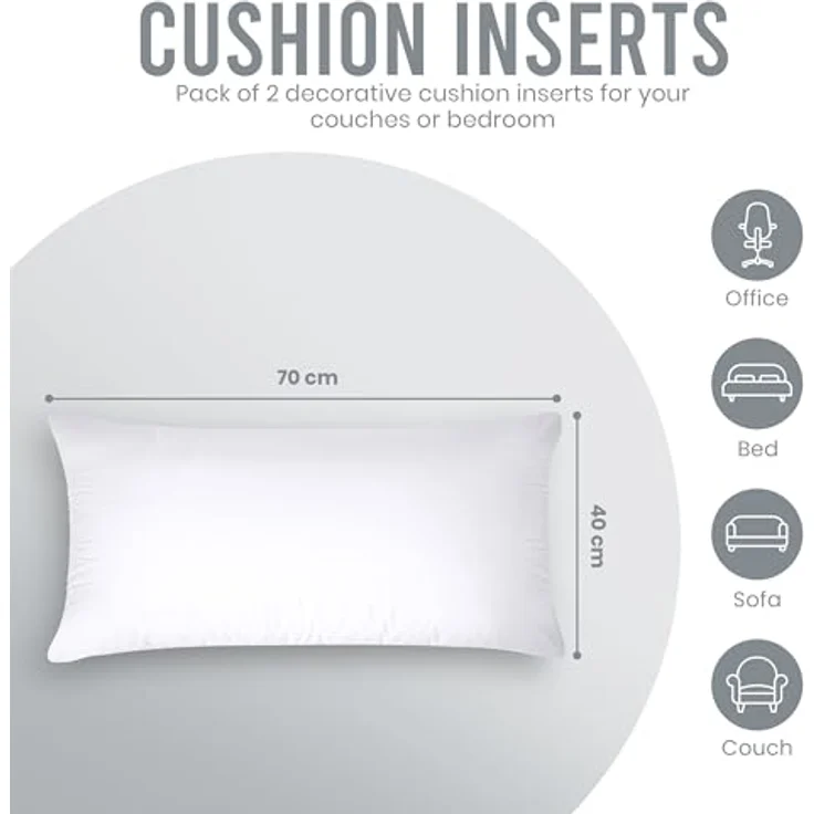 Utopia Bedding 2er Set Kissenfüllung 40x70 cm, Innenkissen Füllkissen Kopfkissen Sofakissen (Weiß) – Bild 3