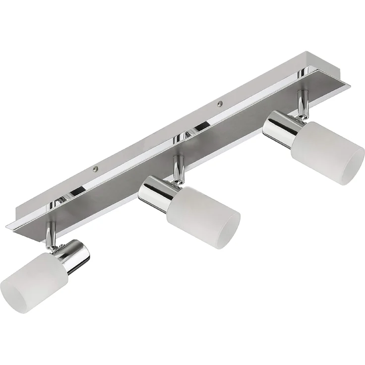 TRANGO LED Deckenstrahler, 2-flammig 2007-28 LED Deckenleuchte Chrom-Optik & Aluminium gebürstet Serie GRACE inkl. 2x G9 LED Leuchtmittel 3.000K warmweiße Lichtfarbe Badleuchte, Flurleuchte, Küchenleuchte, Schwenkbare Deckenspots, Kronleuchter – Bild 6