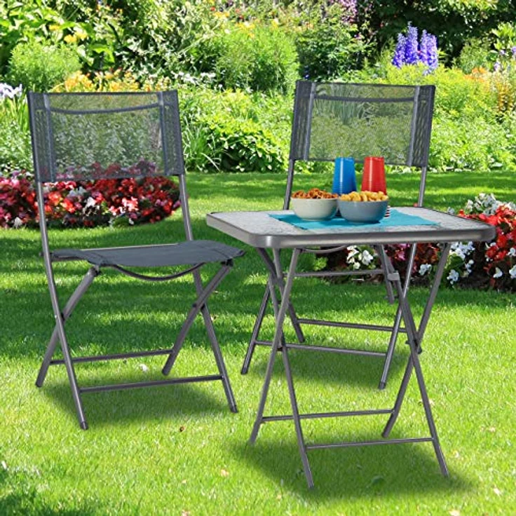 Balkontisch klappbar mit Glas STRUK 10020942 – Bild 3